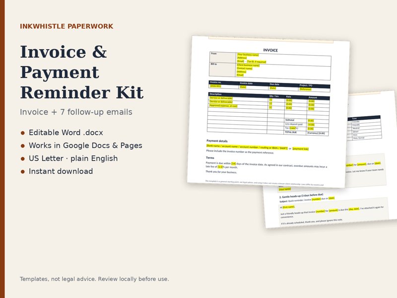 Invoice & Payment Reminder Kit preview